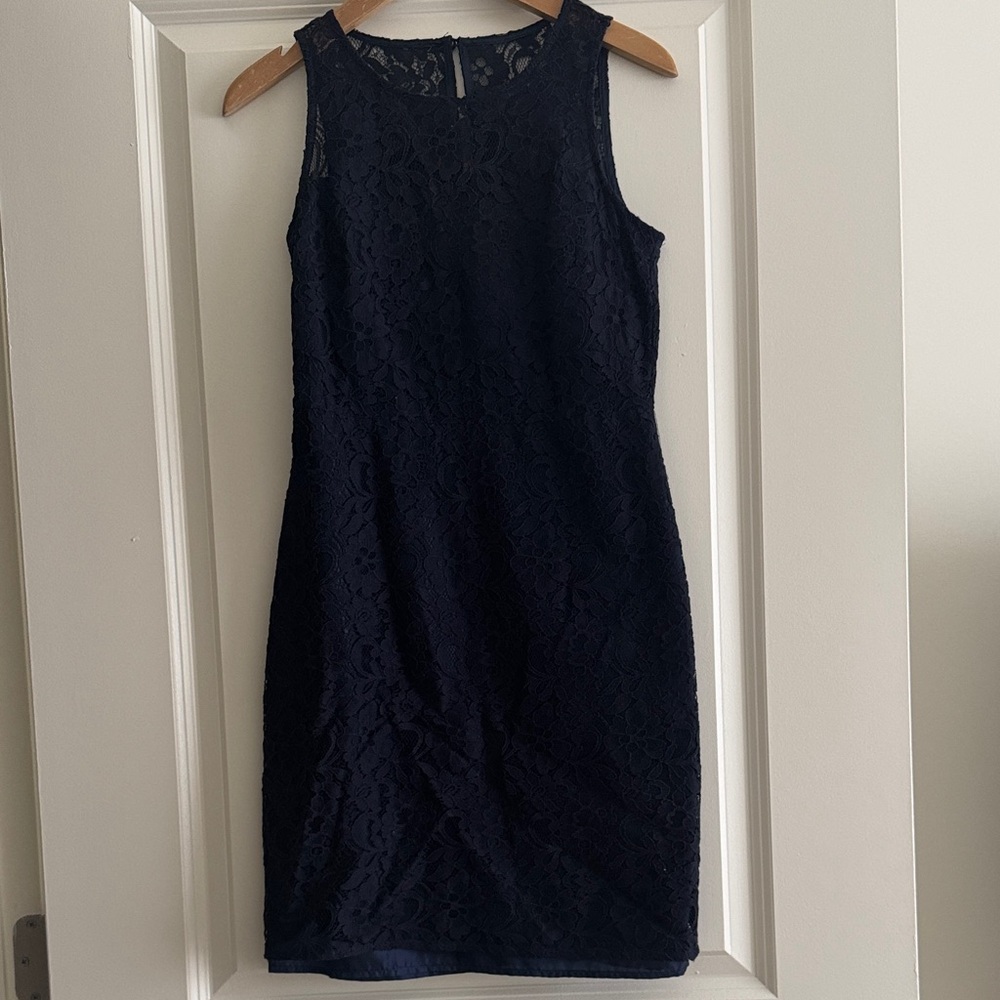 J. Crew Navy Lace Dress